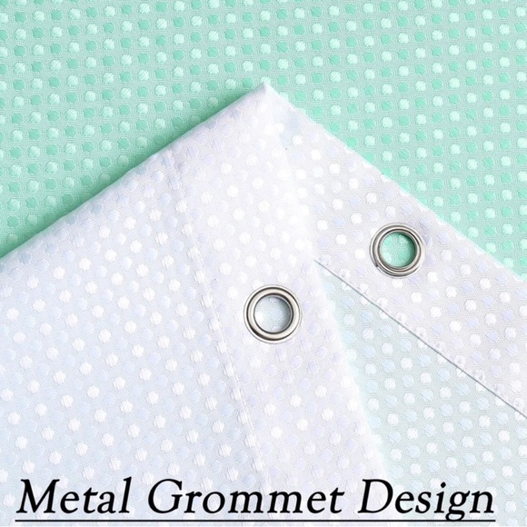 WEST LAKE Waffle Fabric Shower Curtain Aqua Ombre Decorative Spa Bathroom Shower - Picture 4 of 9